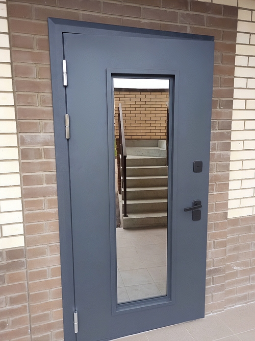 Металлическая дверь со стеклом